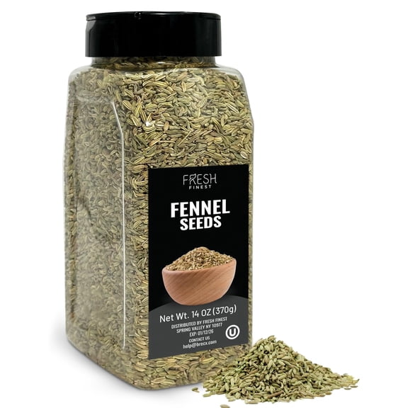 Fresh Finest Fennel Seeds, Premium Whole Fennel Seed for Cooking, Baking, Digestive Health, Non GMO, All Natural - 370G (14 oz)