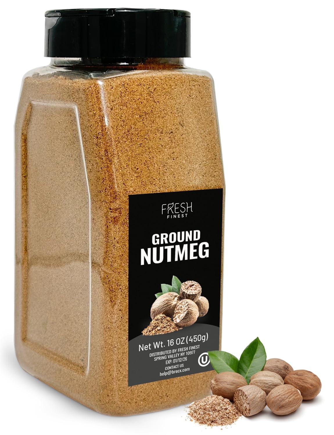 Fresh Finest Ground Nutmeg Powder, Best for Sweet & Savory Recipes, Premium Spice for Cooking and Baking, Kosher & Non-GMO - 450G (16 oz) - Walmart.com