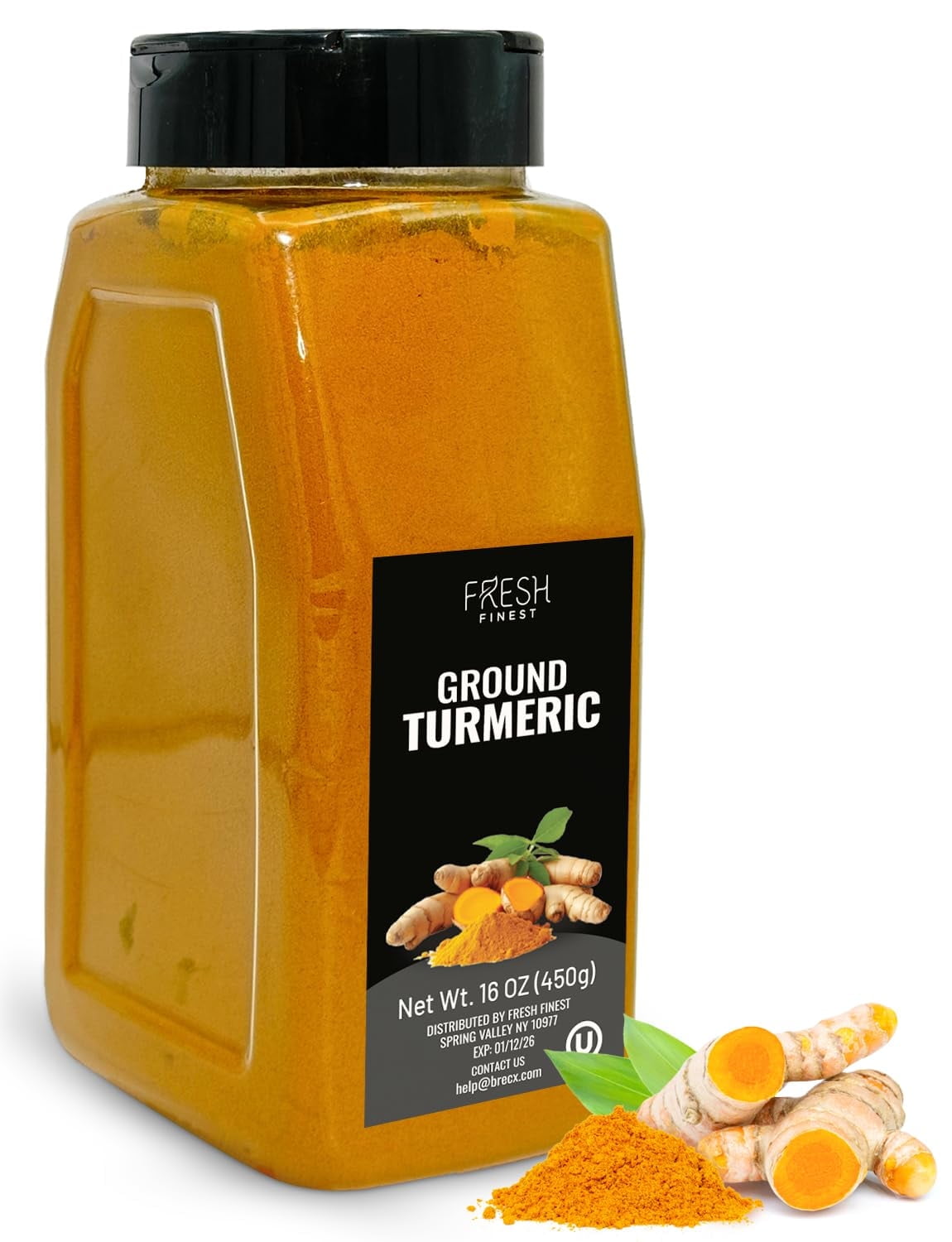 Fresh Finest Ground Turmeric Powder, Kosher & Non-GMO, 450G (16 oz)