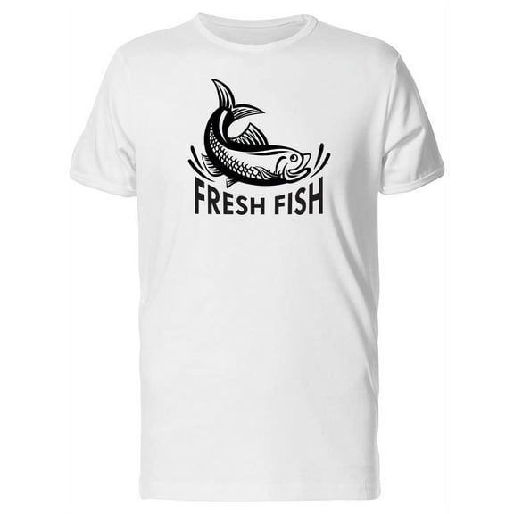 Fresh Fish Logo B&W T-Shirt Men -Image by Shutterstock, Male Large