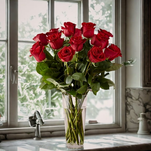 Fresh Floral Delivery Red Roses Bouquet