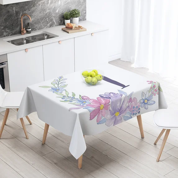 Fresh Floral Household Tablecloth Decorative Accessories Rectangular Dining Table Anti-fouling Outdoor Letter Tablecloth