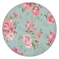 thumbnail image 1 of Fresh Floral Print Round Tablecloth with Elastic Edge, Durable Polyester Cover for Kitchen, Patio, or Dining Room, Fits 44-52 Inch Table, 1 of 3