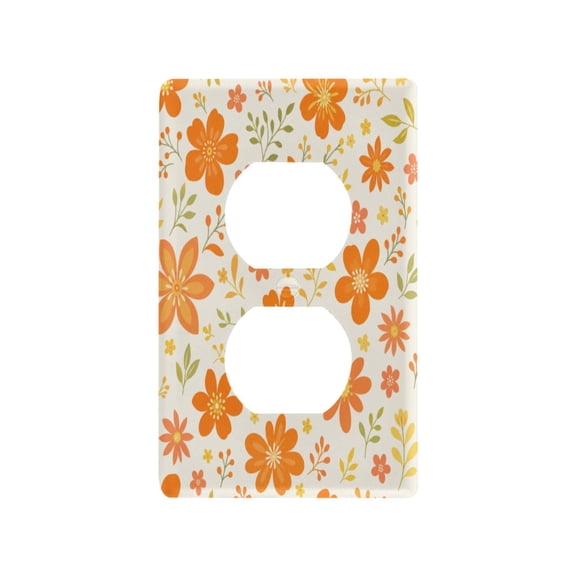 Fresh Floral Spring Pattern Decorative Wall Plate, Flame Retardant PC Plastic Light Switch & Outlet Cover with Mounting Screws Fits Duplex Outlets