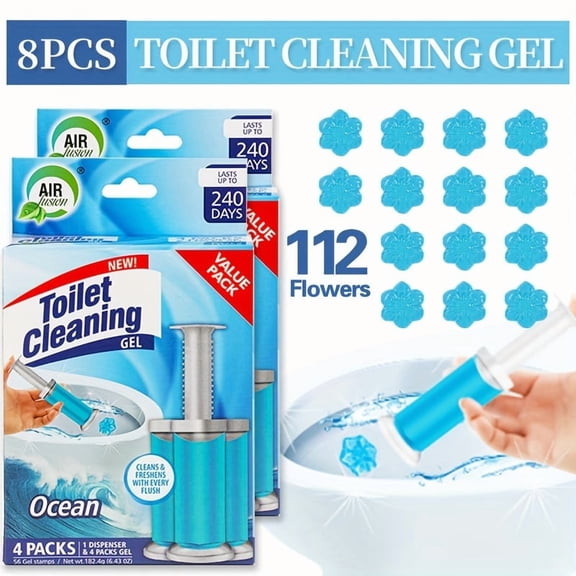 Fresh Flower Gel Stamp Toilet Bowl Cleaner, 6 scents available, air freshener, fresh bathroom toilet bowl cleaning gel stamp, helps keep toilet bowl clean, prevent limescale and toilet ring