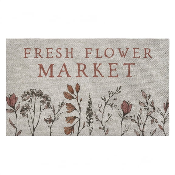 Fresh Flower Market Blooms Outdoor Door Mat, design by Lux + Me Designs, 18"x30"