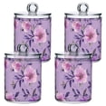 thumbnail image 1 of Fresh Flowers Lavender Pink Translucent Plastic Cans Storage Canisters with Lid Set of 4, 1 of 7