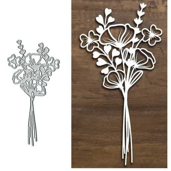 Fresh Flowers Leaf Metal Die Cuts,Srping Heart Leaf Leaves Wedding Card Cutting Dies Cut Stencils DIY Scrapbooking Photo Album Decorative Embossing Paper Card Making