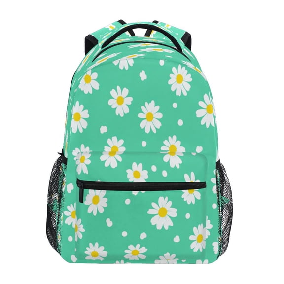 Fresh Flowers Pattern Stylish Large Backpack 15L Self-Standing Durable Twill for School, Office and Travel Use