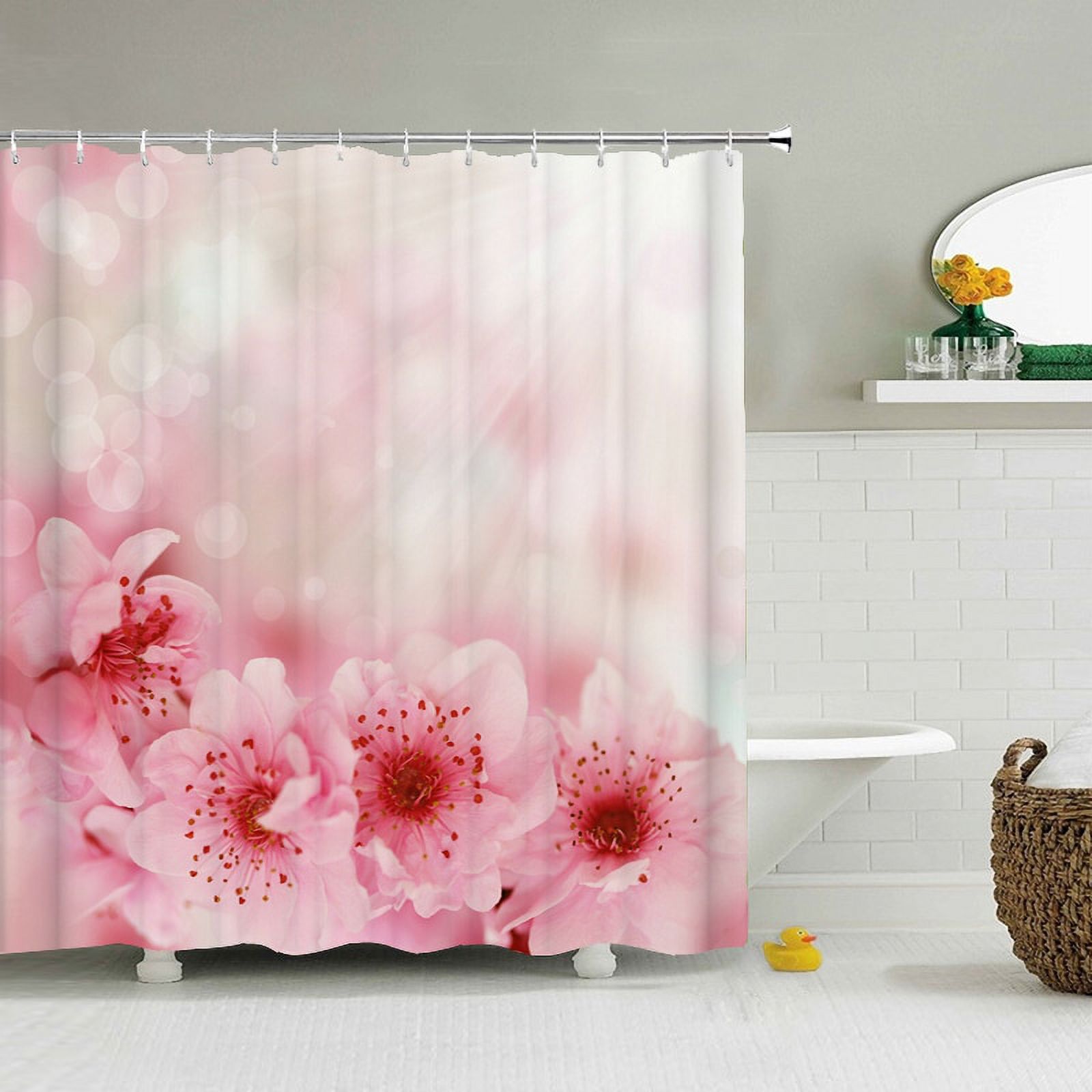 Fresh Flowers Waterproof Bathroom Curtains Shower Curtain 3D Printing