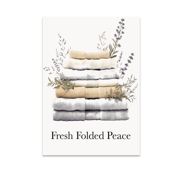 Fresh Folded Peace Laundry Art - Home Decor Enthusiast - 13x19 Poster Print