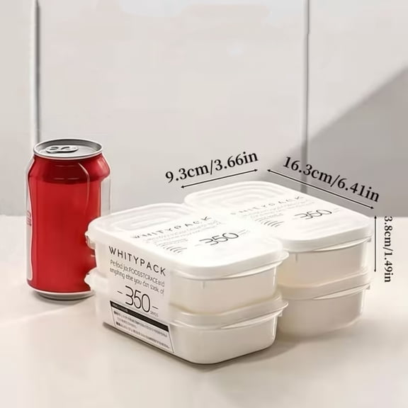 Fresh Food Storage Container Refrigerator Organizer, 350ml Clear Plastic Fridge Box with Lid, Leakproof Freezer MicrowaveReusable Kitchen Bin