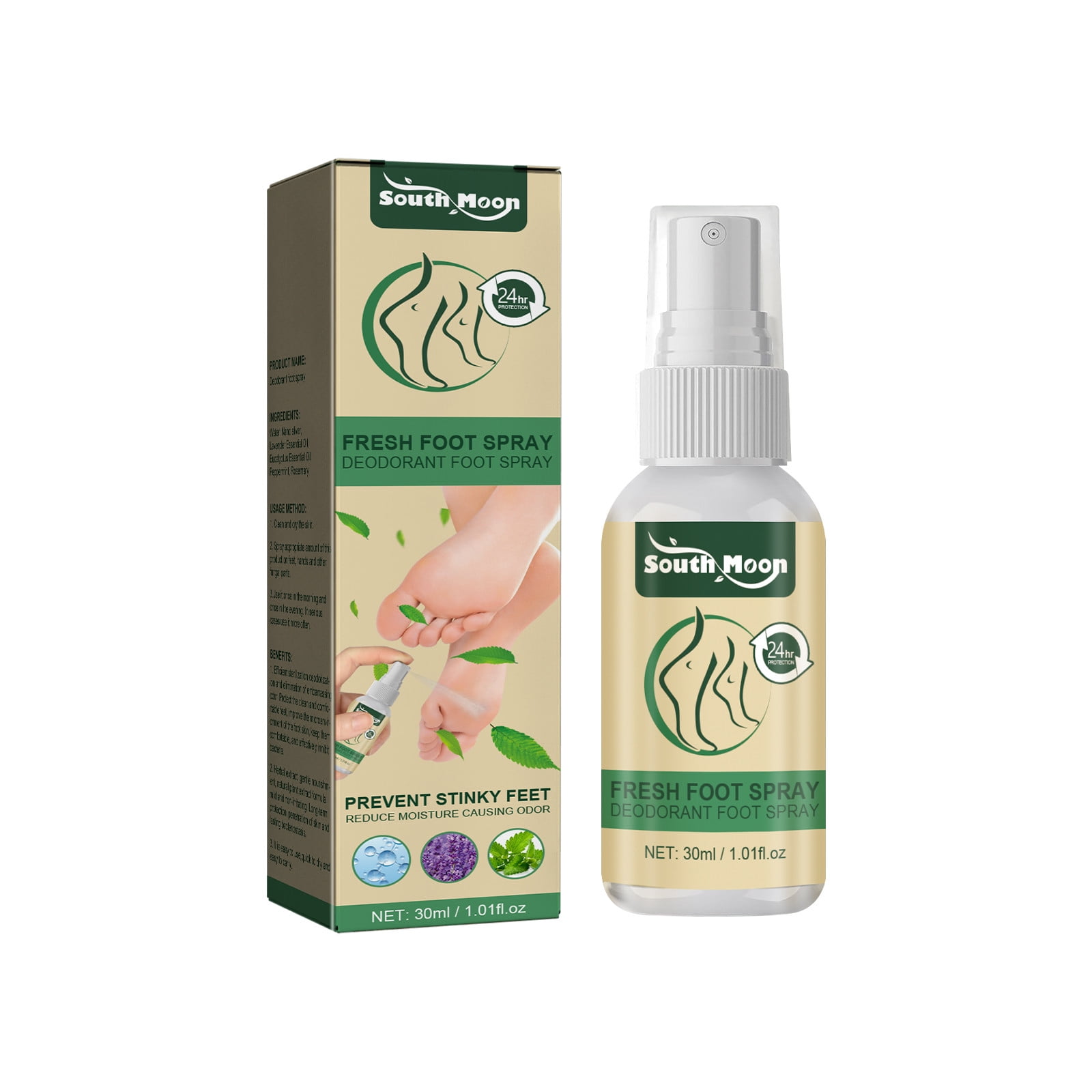 Fresh Foot Deodorant Spray, Stinky Feet,Reduce Causing Odor, 30ml