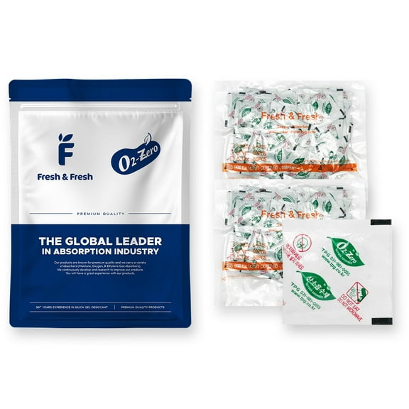 Fresh & Fresh (100 Packet) 300cc Premium Oxygen Absorbers Packets for Food Storage (2 Bag of 50 Packet) - For Long Term Food Storage, Vacuum Sealed, ISO 9001 Certified Facility Manufactured