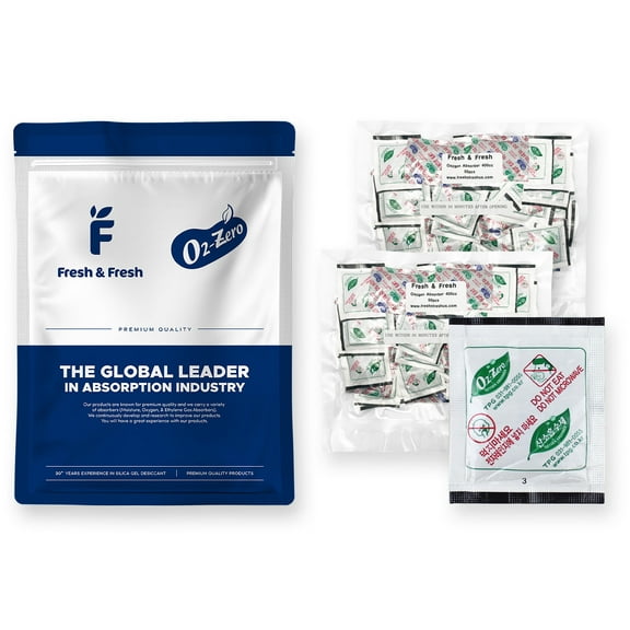 Fresh & Fresh (100 Packet) 400cc Premium Oxygen Absorbers Packets for Food Storage (2 Bag of 50 Packet) - For Long Term Food Storage, Vacuum Sealed, ISO 9001 Certified Facility Manufactured