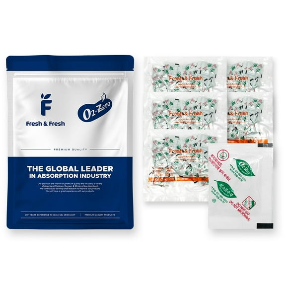 Fresh & Fresh (200 Packet) 100cc Premium Oxygen Absorbers Packets for Food Storage (5 Bag of 40 Packet) - For Long Term Food Storage, Vacuum Sealed, ISO 9001 Certified Facility Manufactured