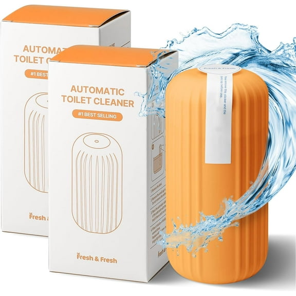 Fresh & Fresh Automatic Toilet Bowl Cleaners(Sunset Orange) - 2 Bottles(UPTO 2500 FLUSHES/Bottle),Commercial and Residential Toilet Cleaner 3-4 MONTH Lasting Toilet Bowl Cleaner Bottle