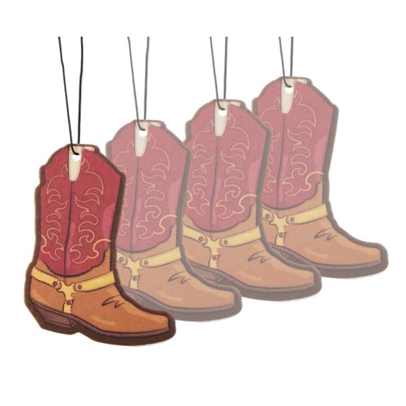 Fresh Fresheners Outdoor Adventure Car Air Freshener 4 Pack Scented With Premium Oils (Cowboy Boot)