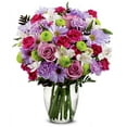 thumbnail image 1 of From You Flowers - Lavender Daisies & Roses & Carnations, Hot Pink Mini Carnations, White Alstroemeria Fresh Flower Bouquet, 1 of 2