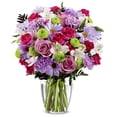 thumbnail image 1 of From You Flowers - Lavender Daisies & Roses & Carnations, Hot Pink Mini Carnations, White Alstroemeria Fresh Flower Bouquet, 1 of 2