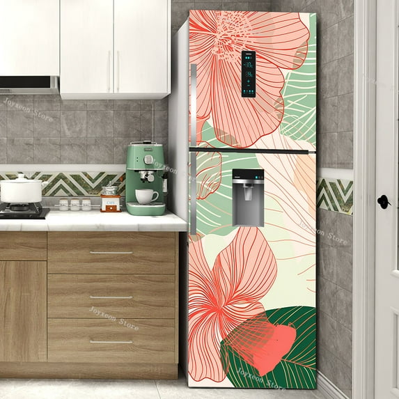 Fresh Fruit Full Door Cover Fridge Magnet Frosted Surface Material PVC Waterproof Self-adhesive Kitchen rative Art Mural