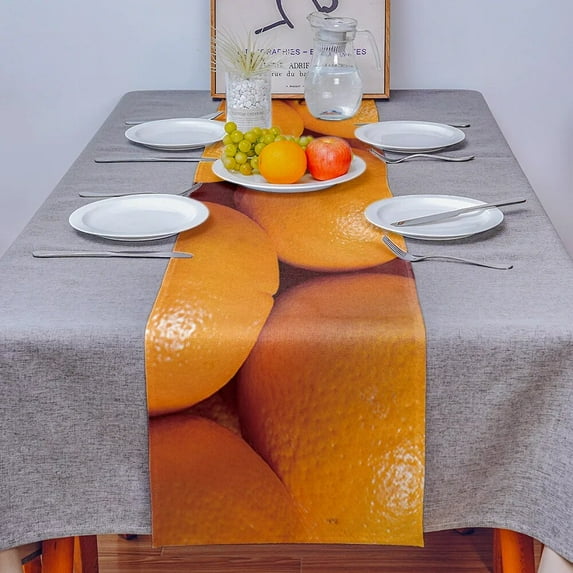 Fresh Fruit Orange Table Runner Luxury Home Dining Table Coffee Table Holiday Wedding Decoration Party Dinner Table Runner