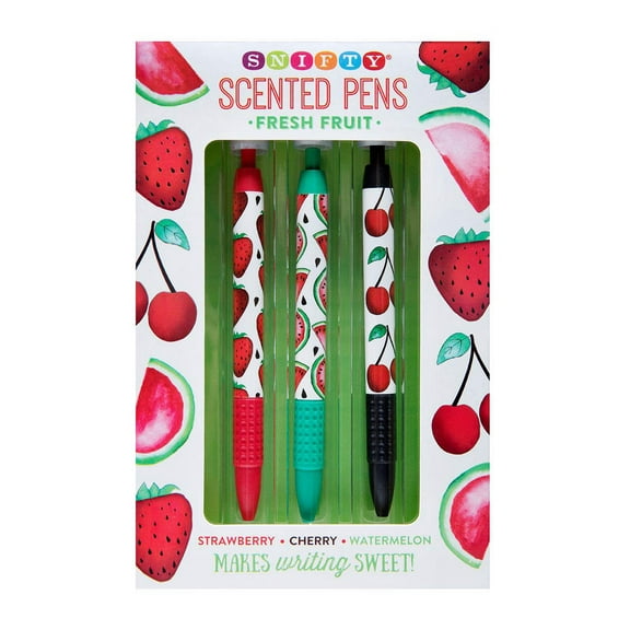 Fresh Fruit Scented Pen Set (3pk) - Strawberry, Cherry, Watermelon
