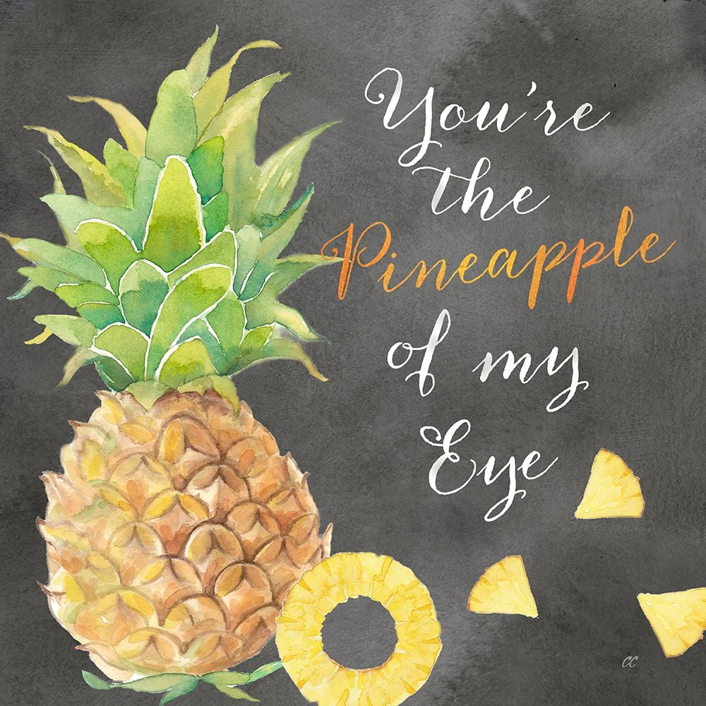 Fresh Fruit Sentiment black I-Pineapple Poster Print by Cynthia Coulter (24  x 24) # RB14611CC