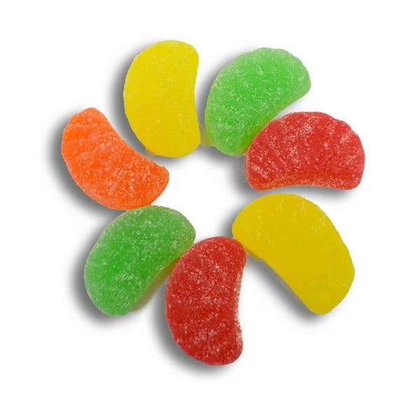 Fresh Fruit Slice Wedges Mixed Lemon, Orange, Cherry, Lime Candy Delicious Sugar Coated Fruit Flavors Gummies Old Fashion Downtown Candy Store in bag (2 Pound)