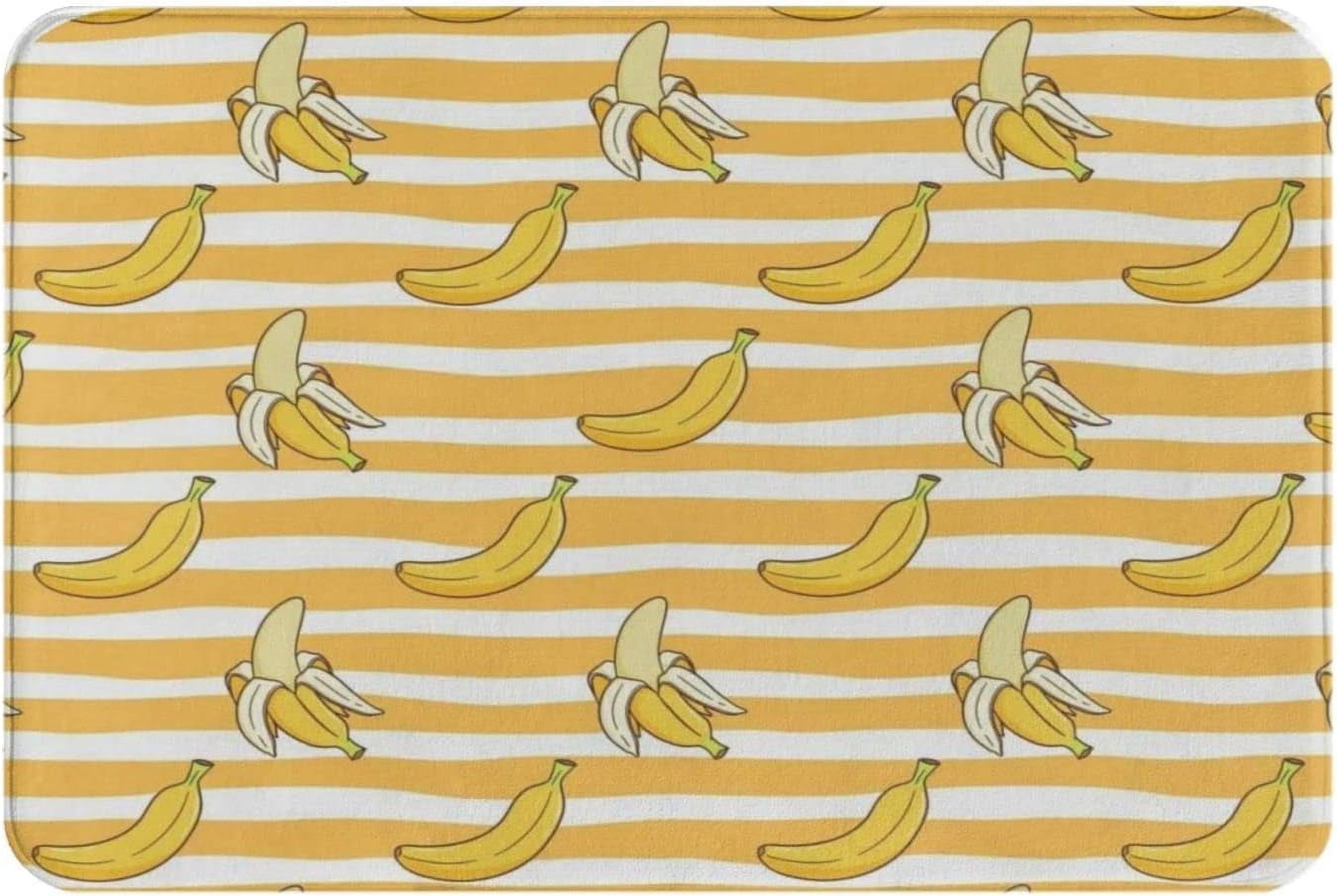 Fresh Fruit Summer Fun Yellow NonSlip Absorbent Resist Dirt Doormat