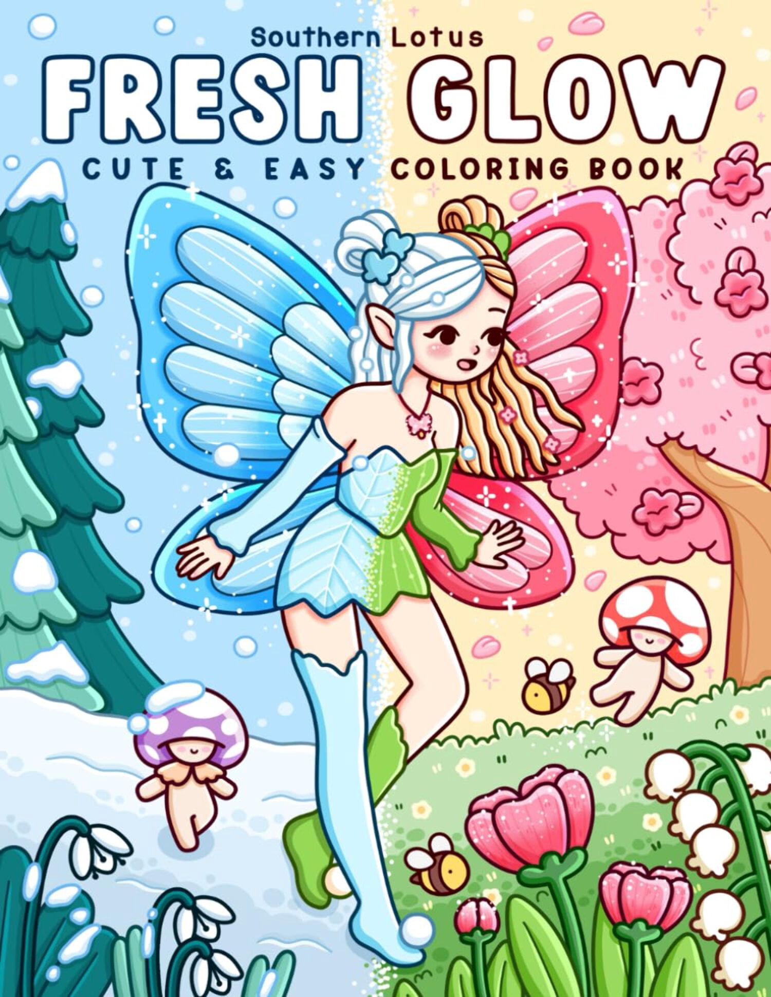 Fresh Glow: Coloring Book for Adults and Teens with Cute and Easy ...
