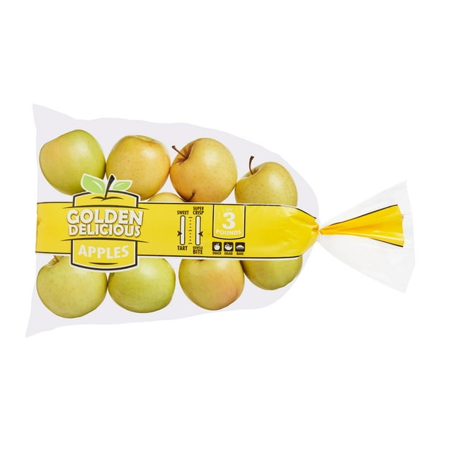 Fresh Golden Delicious Apples, 3 lb Bag