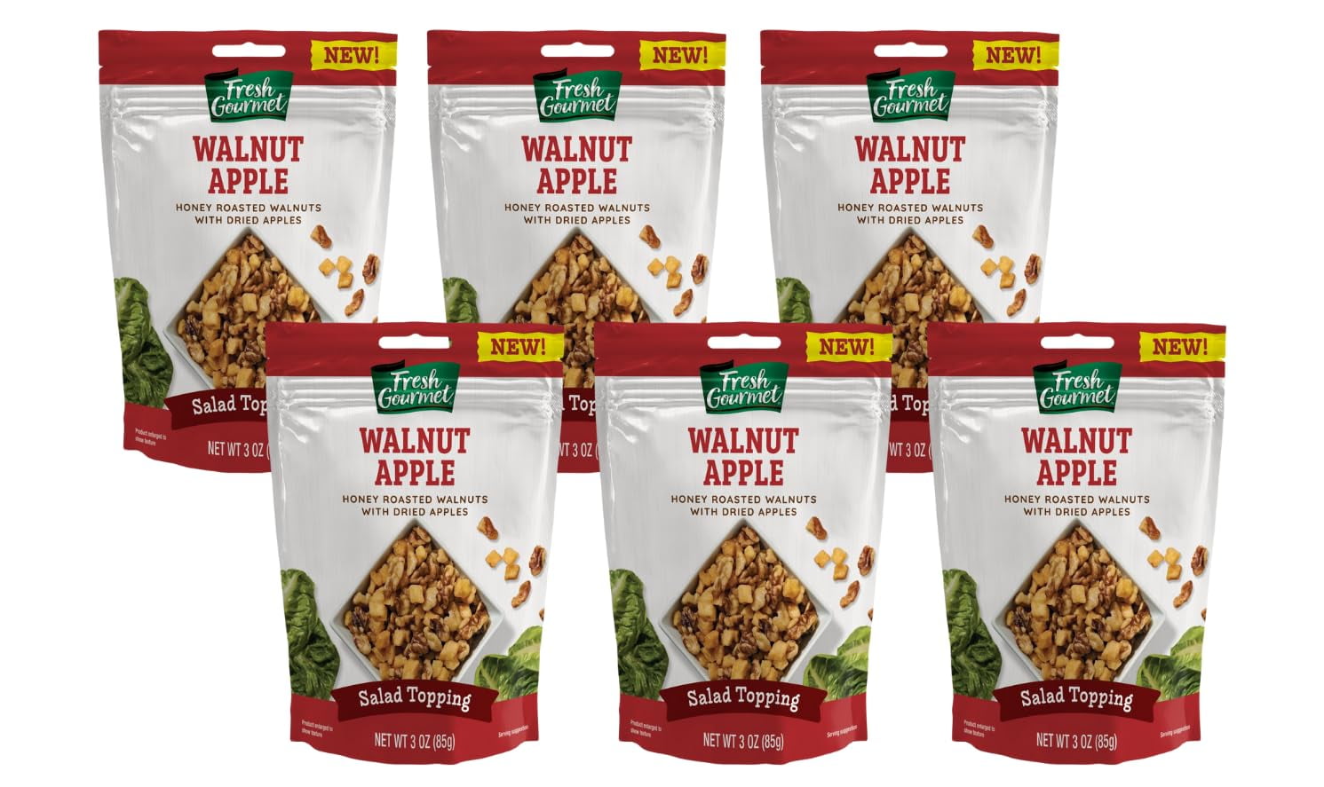 Fresh Gourmet Apple Walnut, 3 Oz (Pack of 6)