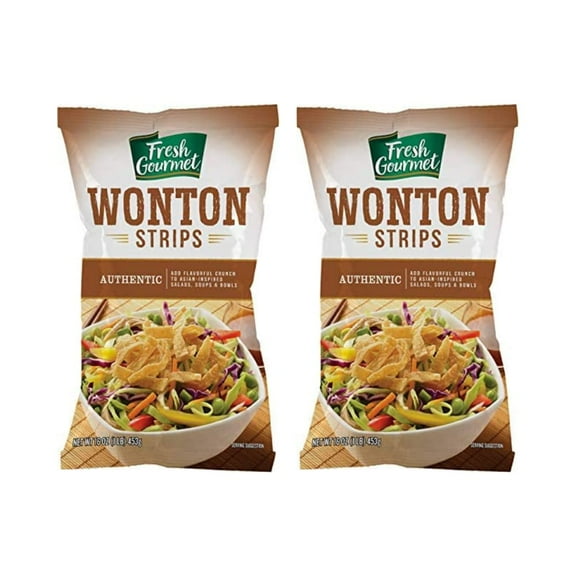 Fresh Gourmet Authentic Wonton Strips and Salad Topper, 16 oz (2-Pack)