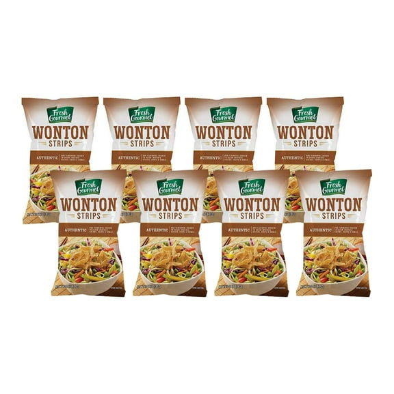 Fresh Gourmet Authentic Wonton Strips Crunchy Snack and Salad Topper (16 Ounce (Pack of 8))