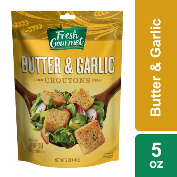 Fresh Gourmet Butter Garlic Croutons, 5 oz Resealable Bag