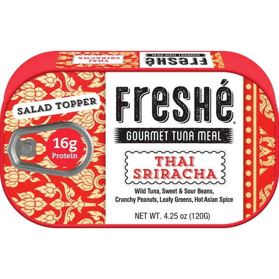 Fresh Gourmet Canned Tuna - (Thai Sriracha 10 pack of 4.25 oz. tin) Premium Sustainably Caught Canned Tuna that Makes a Perfect High Protein Backpacking Food.