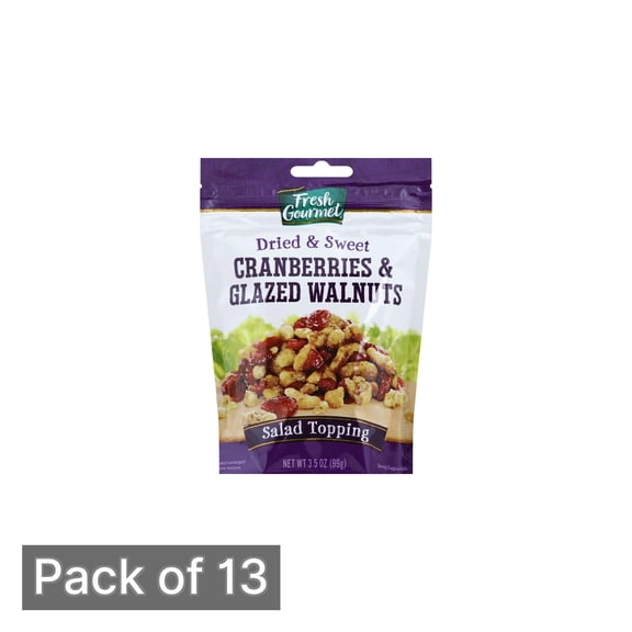 Fresh Gourmet Cranberries Glazed Walnuts (Pack of 13)