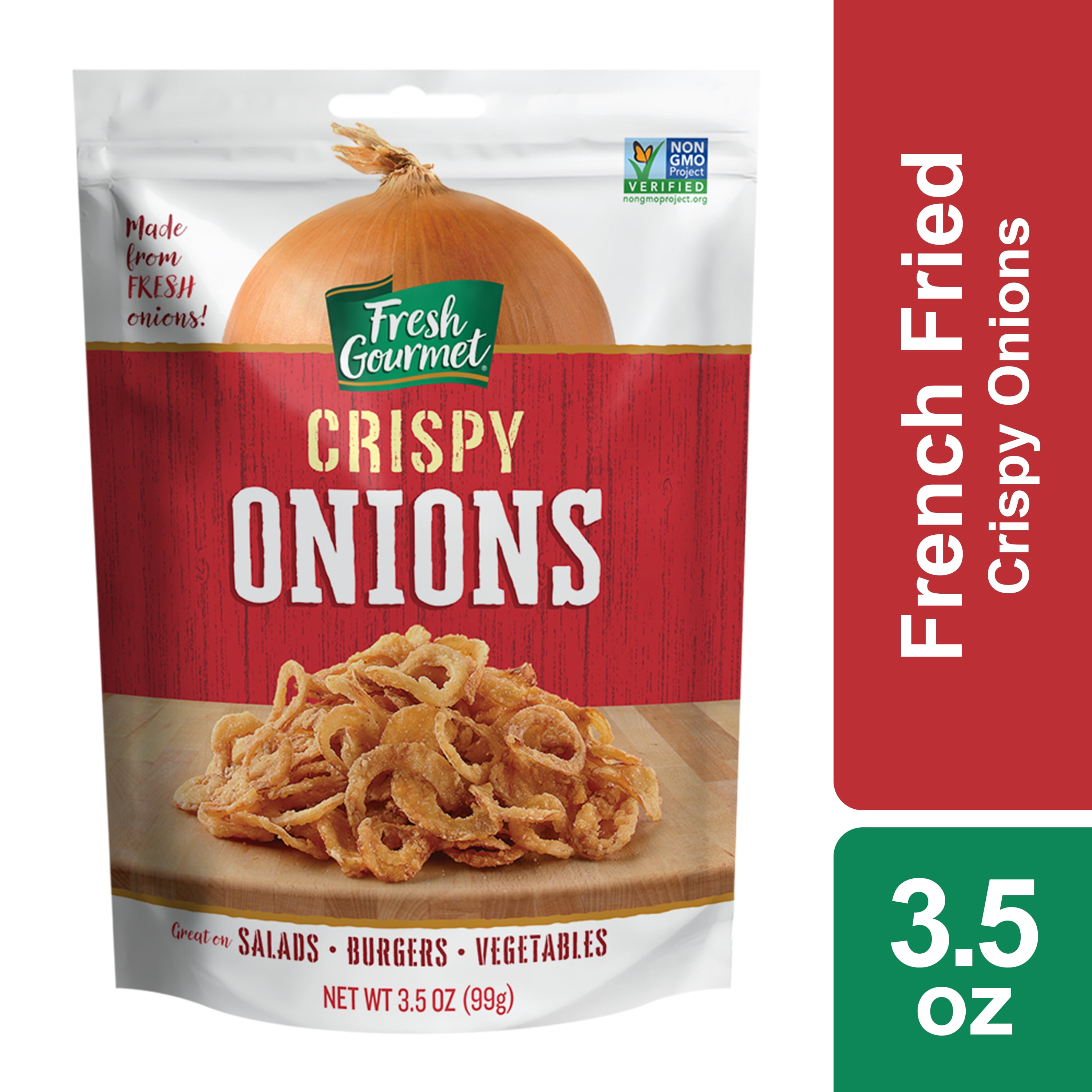 Fresh Gourmet Crispy Fried Onions, Salad Topping, Non-GMO, 3.5 oz
