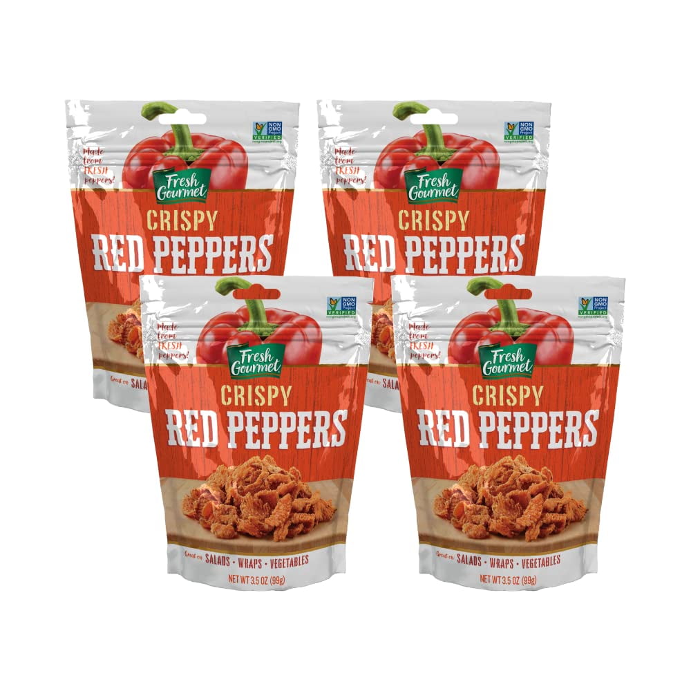 Fresh Gourmet Crispy Red Peppers Crunchy Snack and Salad Topper 3.5 oz