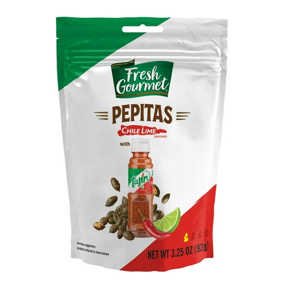 Fresh Gourmet Pepitas Seasoned with Chile Lime Tajin, Dried, 3.25 oz
