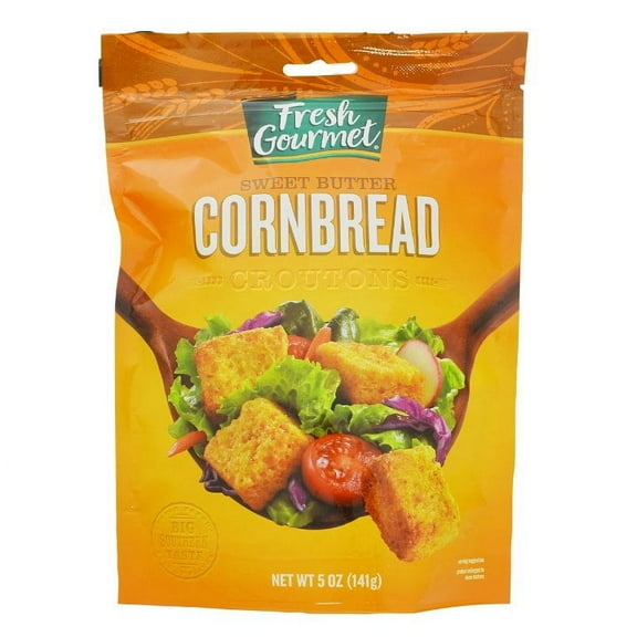 Fresh Gourmet Homestyle Sweet Butter Cornbread Croutons, 5 oz, Pack of 1