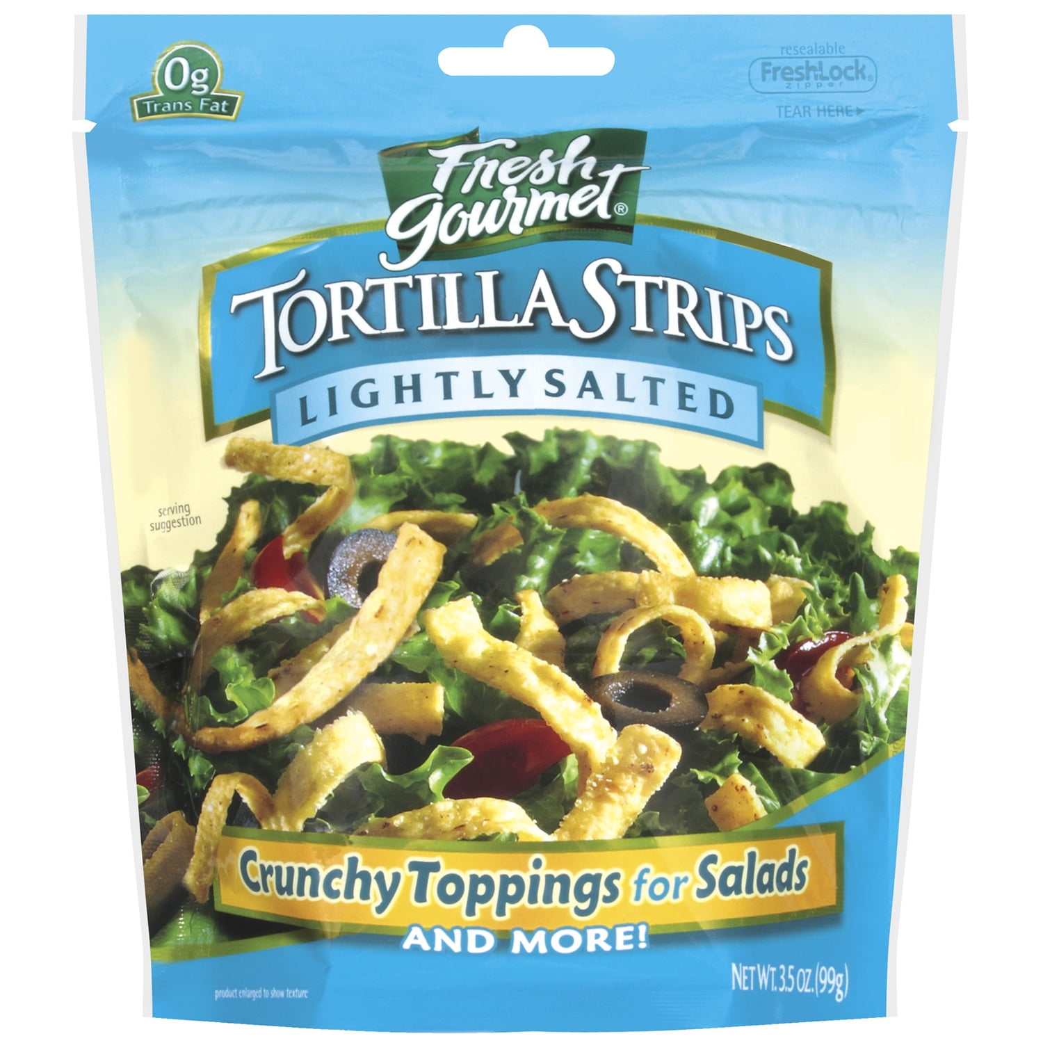 Fresh Gourmet Lightly Salted Tortilla Strips Salad Toppings 3.5 oz