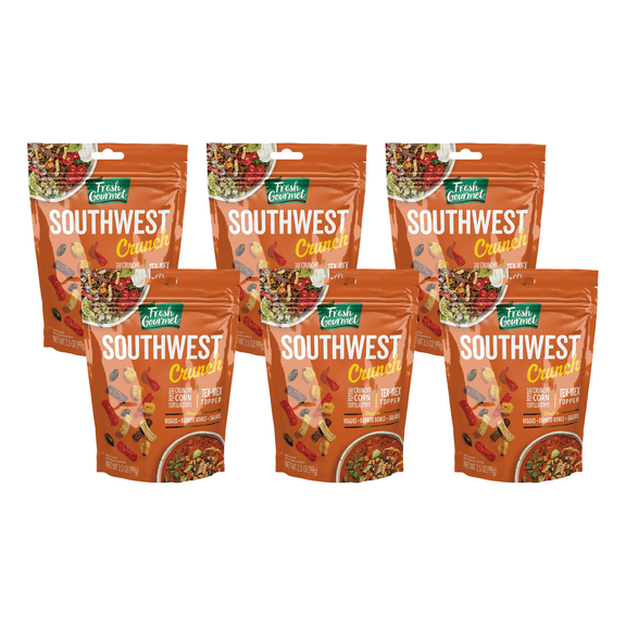 Fresh Gourmet Savory Southwest Crunch Tex-Mex Topper - Single | Southwest Flavor & Crunch | Perfect for Meals & Snacks (Pack - 6)