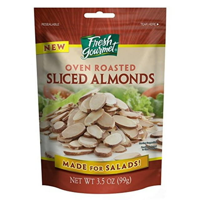 Fresh Gourmet Sliced Almonds, Oven Roasted (Pack of 4)