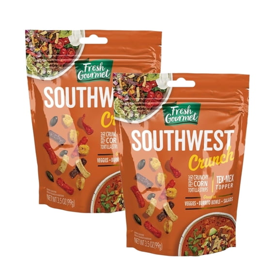 Fresh Gourmet Southwest Crunch Tex-Mex Topper with Pepitas, Crunchy Corn & Tortilla Strips, 3.5 oz (2 Pack)