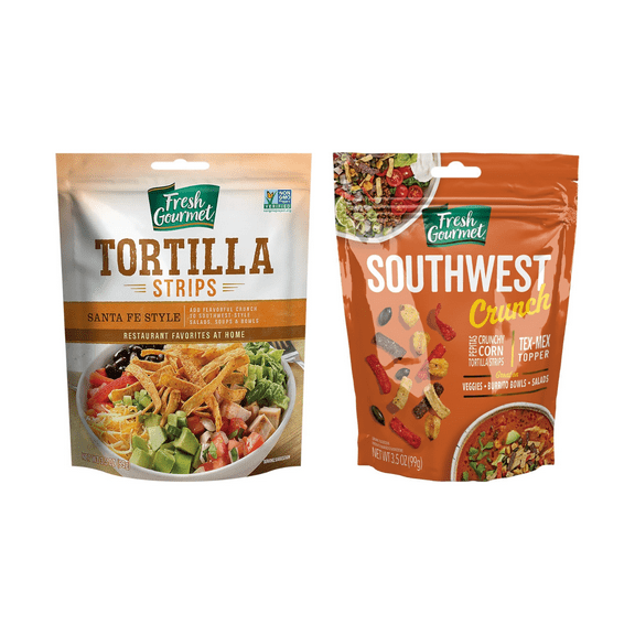 Fresh Gourmet Southwest-Inspired Variety, Southwest Crunch, Lightly Salted Tortilla Strips, 3.5 oz Each (2-Pack)