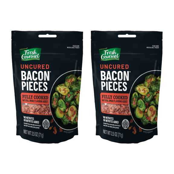 Fresh Gourmet Uncured Bacon Pieces, 2.5 OZ (Pack - 2)