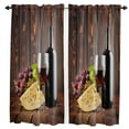 Fresh Grapes Wood Grain Retro Oldfashioned Rustic Rod Pocket Short