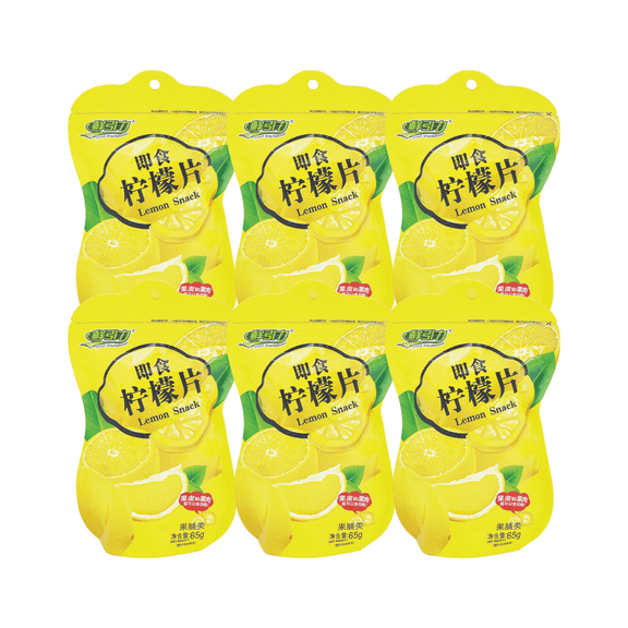 Fresh Gravity Dried Lemon Slices - Fresh, Sweet & Sour | Ready-to-Eat Citrus Snack (65g x 6)
